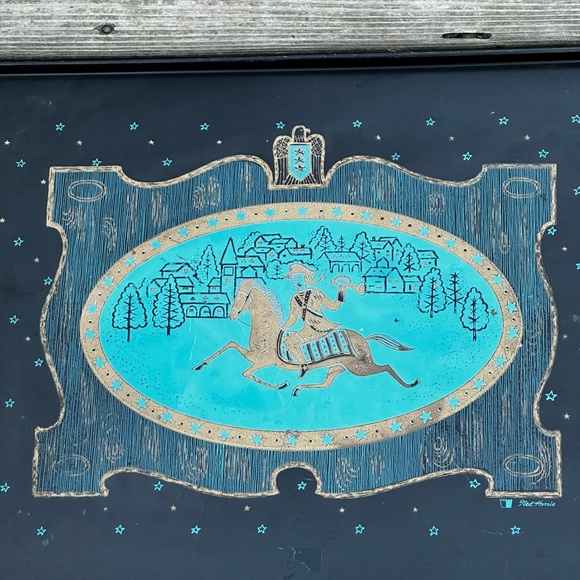 VINTAGE MID CENTURY NED HARRIS BAR WARE TRAY PAUL REVERE (20.25” x 13”) - Picture 4 of 7